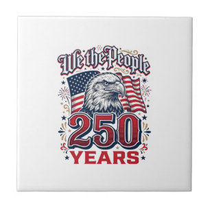 We The People 250 Years Patriotic Eagle Vintage De Tile