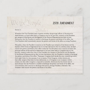 We the People 25th Amendment Constitution Resist Postcard