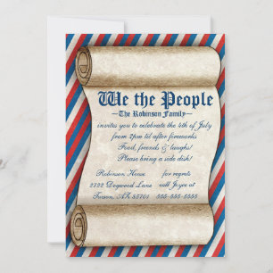 We the People 4th of July Party Invitations