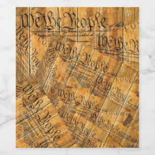 We The People American Constitution Wine Label