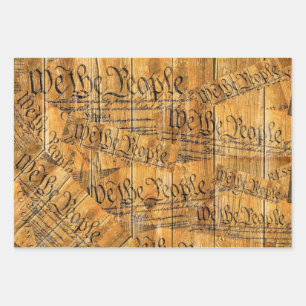 We The People American Constitution Wrapping Paper Sheet