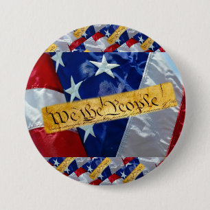 We The People American Flag 7.5 Cm Round Badge