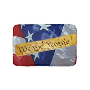 We The People American Flag Bath Mat