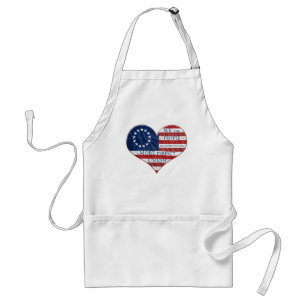 We The People American Flag Heart Adult Apron