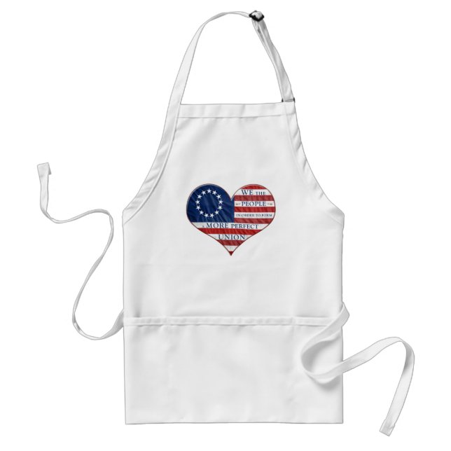 We The People American Flag Heart Adult Apron (Front)