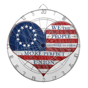 We The People American Flag Heart Dartboard