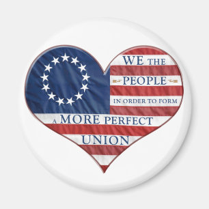 We The People American Flag Heart Magnet