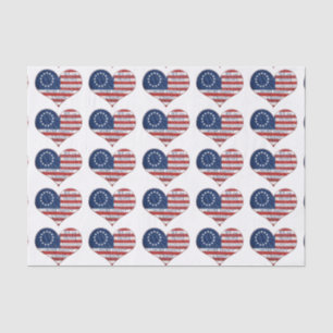 We The People American Flag Heart Tissue Paper