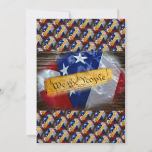 We The People American Flag Invitation