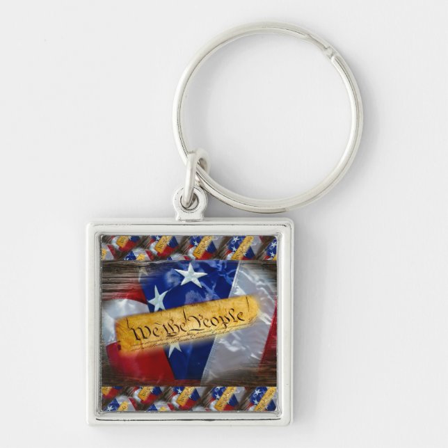 We The People American Flag Key Ring (Front)