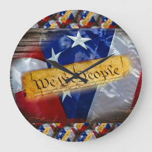 We The People American Flag Large Clock