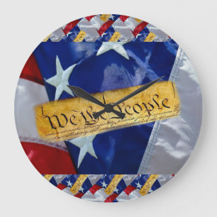 We The People American Flag Large Clock