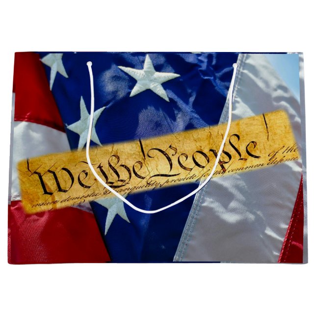 We The People American Flag Large Gift Bag (Front)