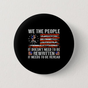 We The People American Flag Patriotic 1776 Usa Ret 6 Cm Round Badge