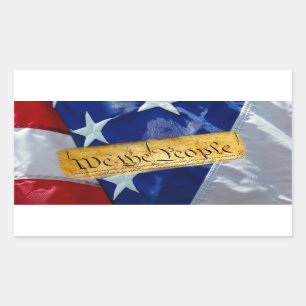 We The People American Flag Rectangular Sticker