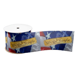 We The People American Flag Satin Ribbon