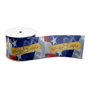 We The People American Flag Satin Ribbon