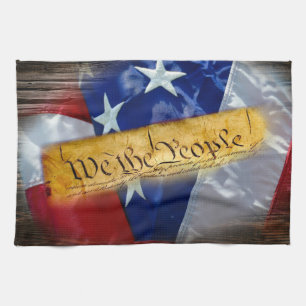We The People American Flag Tea Towel
