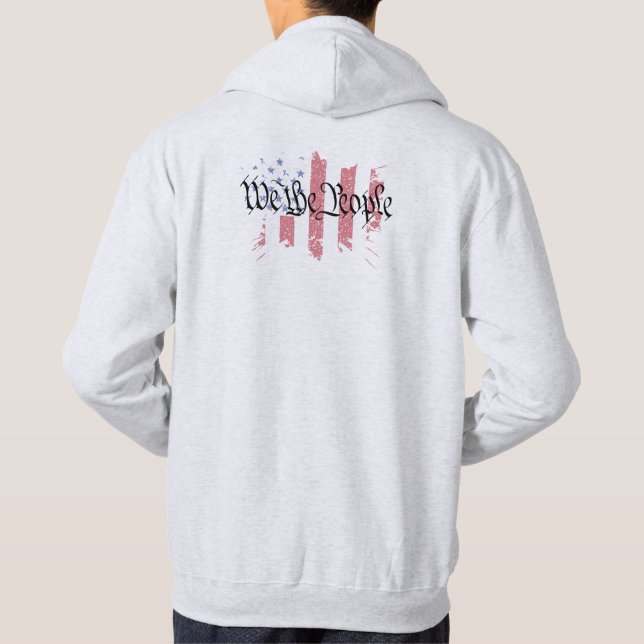 We the People American Peace Flag Splat Hoodie (Back)