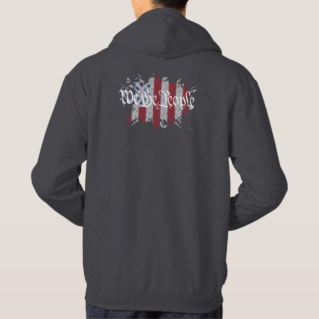 We the People American Peace Flag Splat Hoodie (Back)