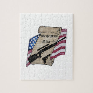 ( We The People ) Article 1 2nd Amendment Guns and Jigsaw Puzzle