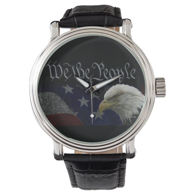 We The People Bald Eagle Stars & Stripes Patriotic Watch (Front)