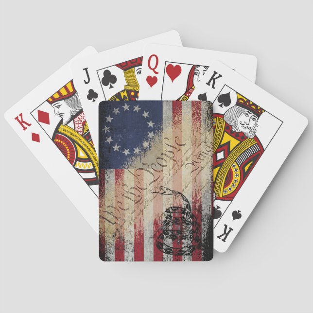 We The People Betsy Ross American Flag and Snake Playing Cards (Back)
