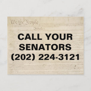 We the People Call Our Senators Constitution Postcard