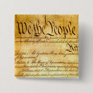 We the People - Constitution 15 Cm Square Badge