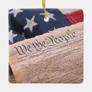 We the People Constitution Ceramic Ornament