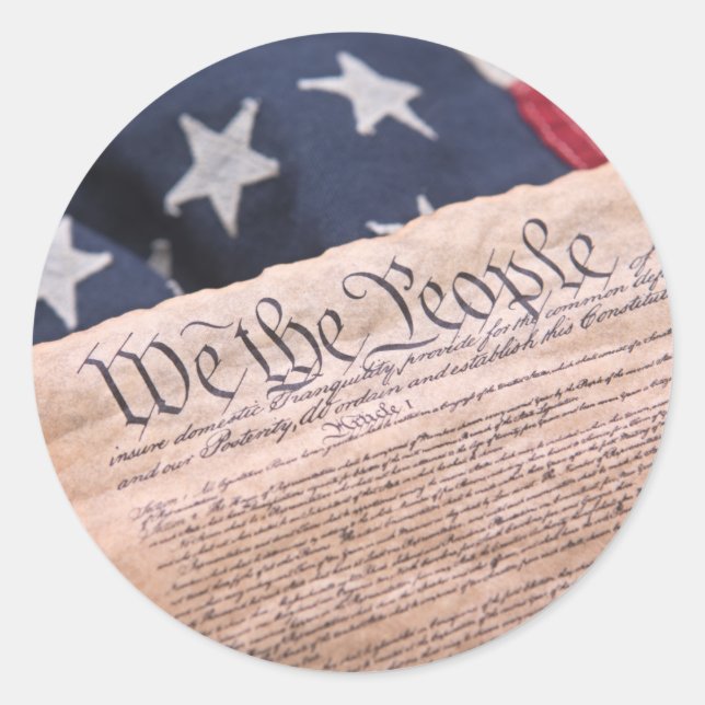 We the People Constitution Classic Round Sticker (Front)
