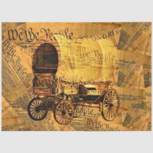 We The People Constitution Covered Wagon Tissue Paper
