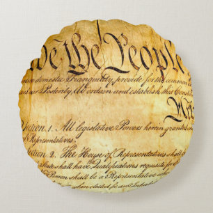 We the People - Constitution Round Cushion