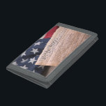 We the People Constitution Trifold Wallet<br><div class="desc">We the People preamble of the U.S. Constitution on a vintage American flag</div>