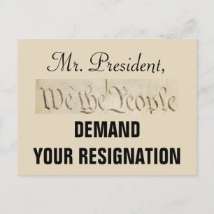 We the People Demand Trump's Resignation Postcard