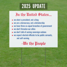 We the People Democracy Political Yard Sign