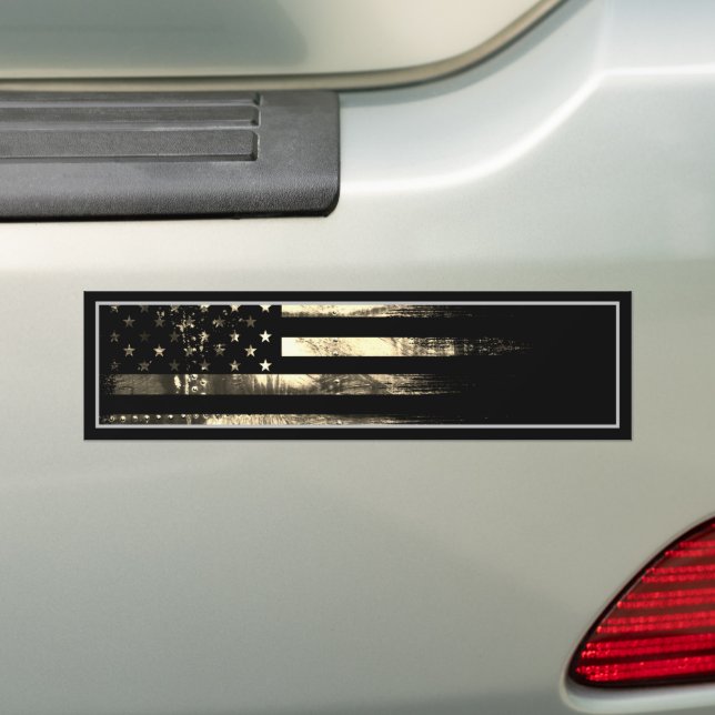 WE THE PEOPLE Desert Camo Industrial American Flag Bumper Sticker (On Car)