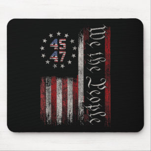 We The People Distressed Retro Flag 45 47 Trump Su Mouse Mat
