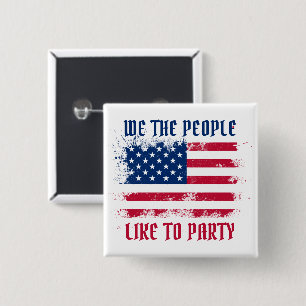 We the people Funny Distressed USA Flag July 4th 15 Cm Square Badge