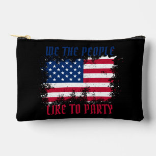 We the people Funny Distressed USA Flag July 4th Accessory Pouch