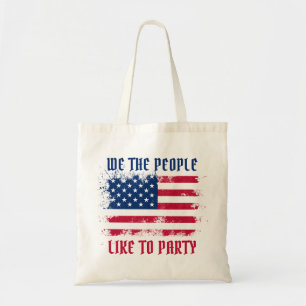 We the people Funny Distressed USA Flag July 4th Tote Bag