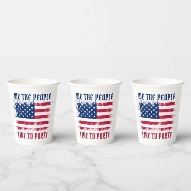 We the people Funny USA Flag July 4th Party Paper Cups (Multi)