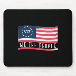 We The People Independence Day 4th Of July Flag Mouse Mat