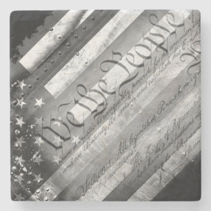 We the People Industrial Flag Stone Coaster