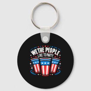 We The People Like To Party Beer Pong Funny 4th Of Key Ring