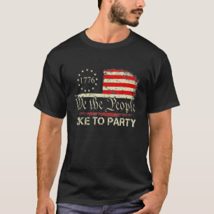 We The People Like To Party Vintage Old Us Flag 4t T-Shirt
