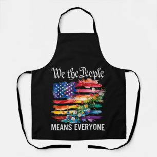 We The People Means Everyone Rainbow LGBT Gay Lesb Apron