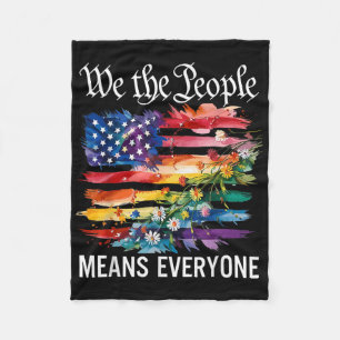 We The People Means Everyone Rainbow Lgbt Gay Lesb Fleece Blanket