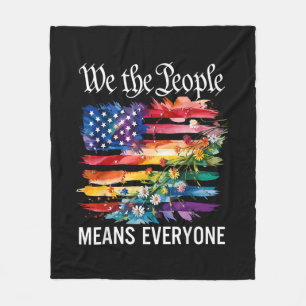 We The People Means Everyone Rainbow LGBT Gay Lesb Fleece Blanket