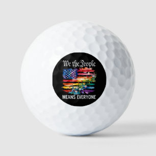 We The People Means Everyone Rainbow LGBT Gay Lesb Golf Balls